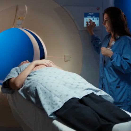 A patient about to get a CT Scan