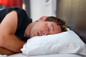 Man sleeping on pillow