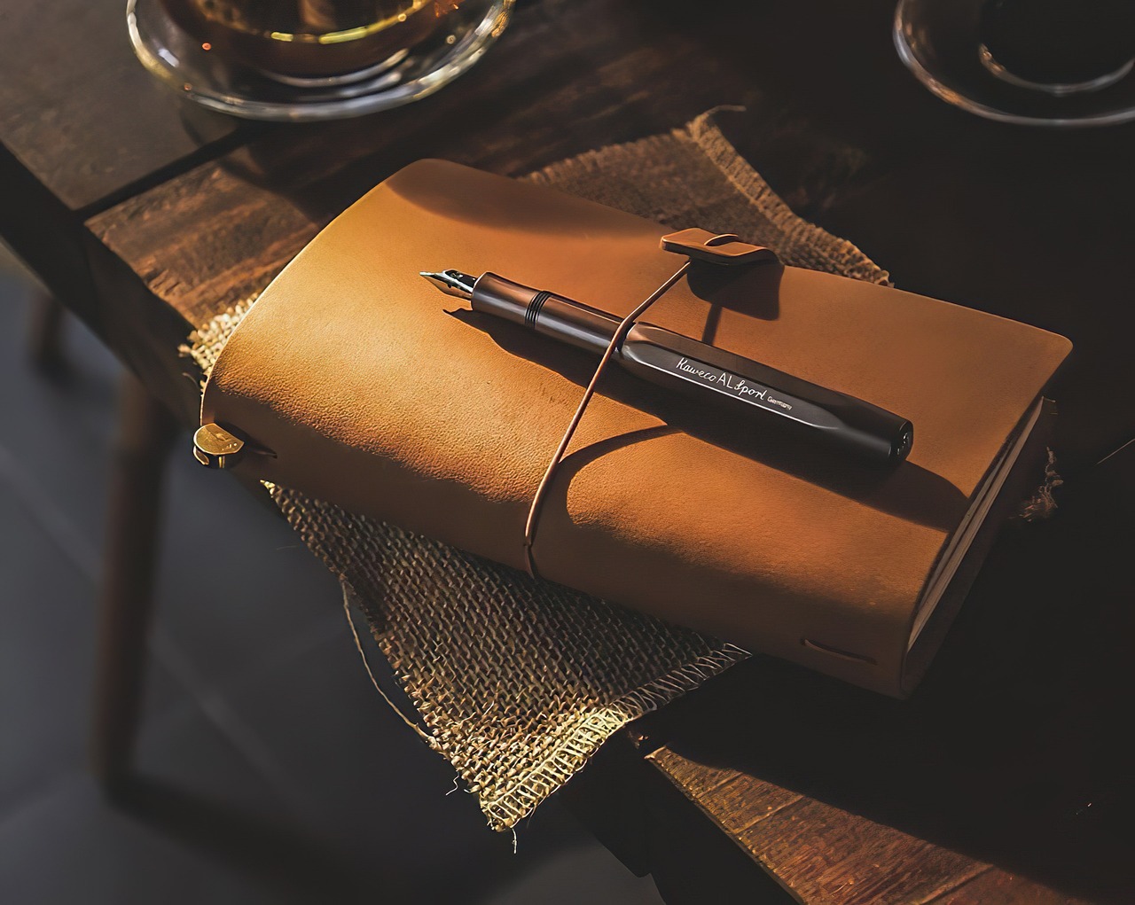 A splendid leather-bound notebook
