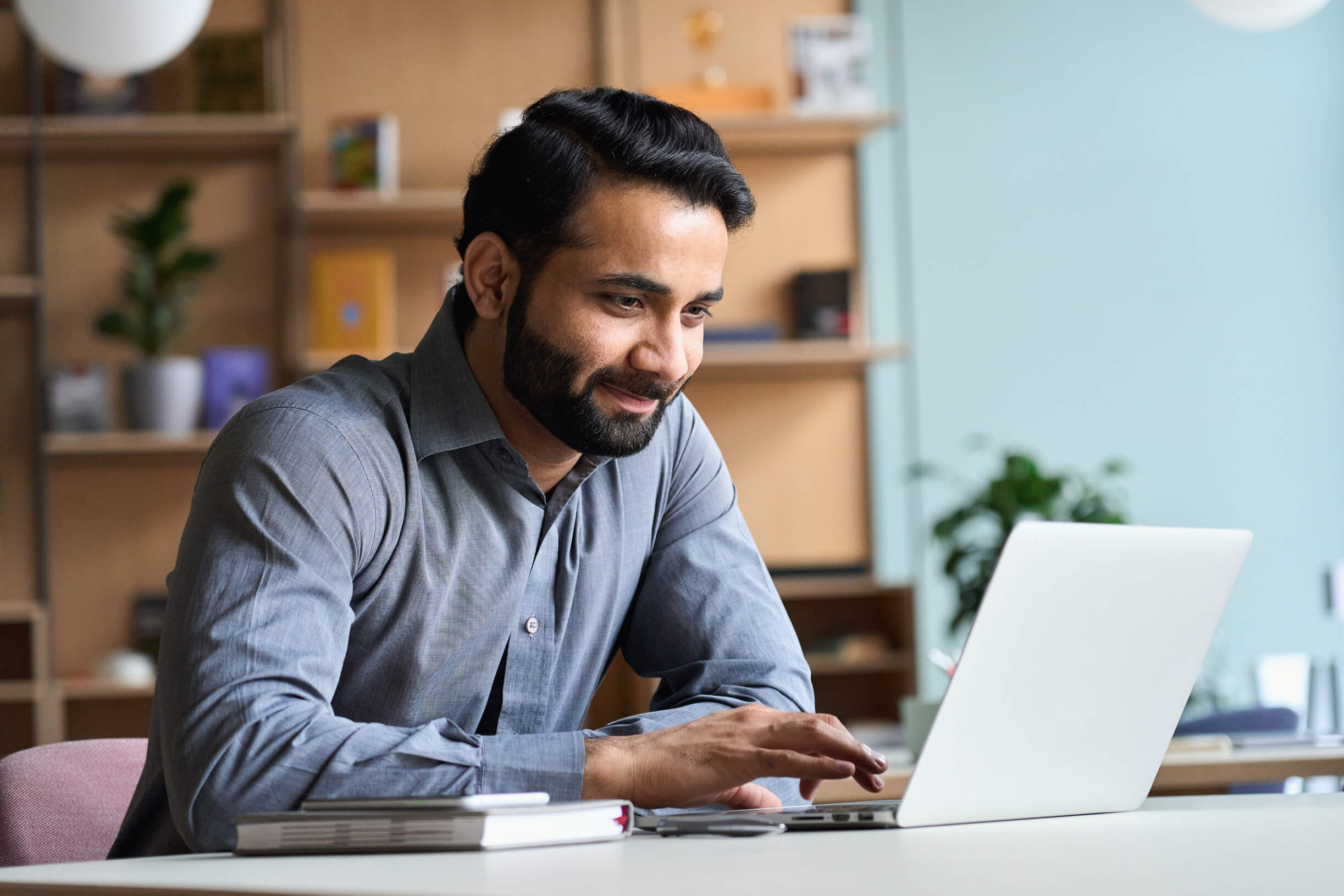 A man using a laptop